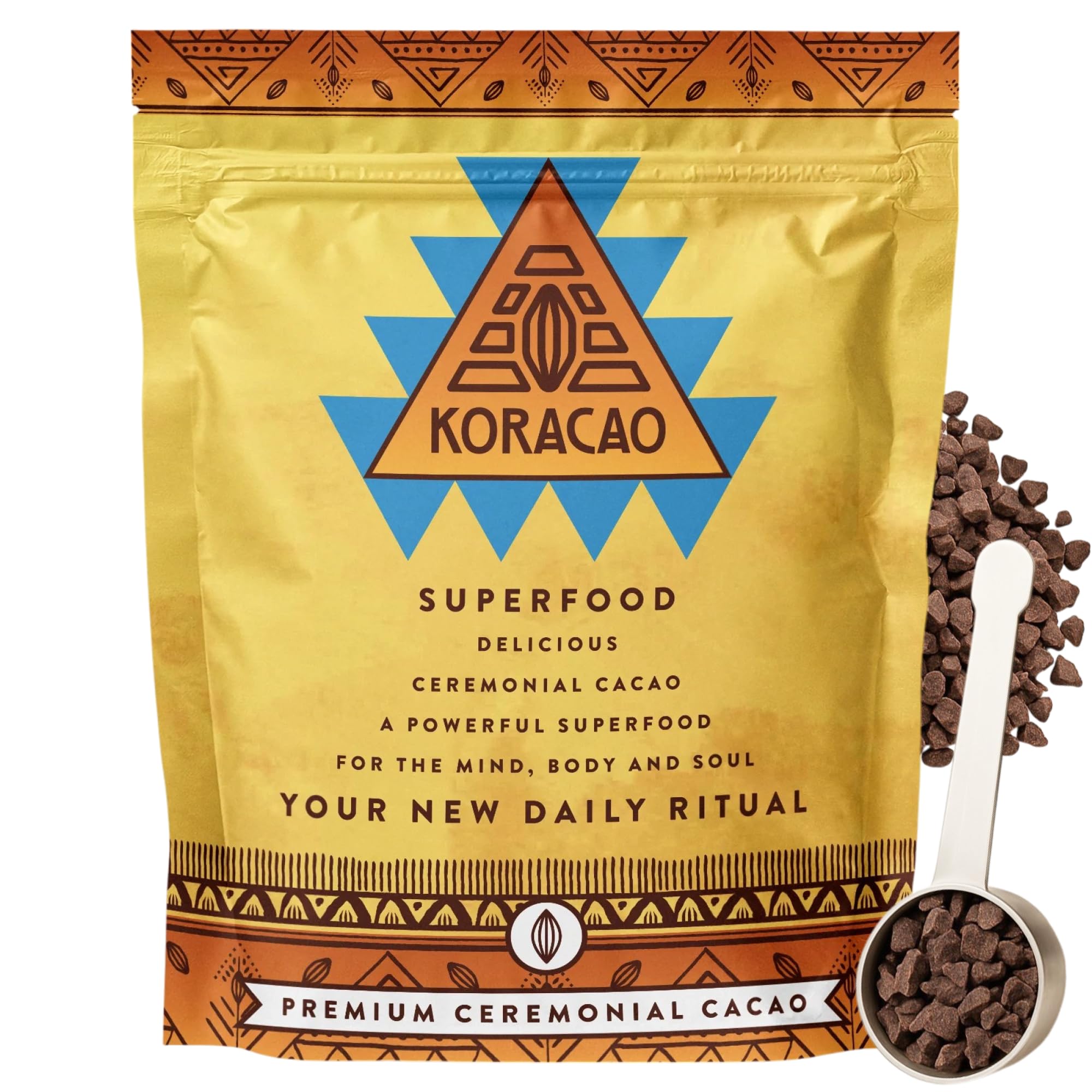 KORACAO front pouch view showing packaging and sustainable branding benefiting shelf appeal