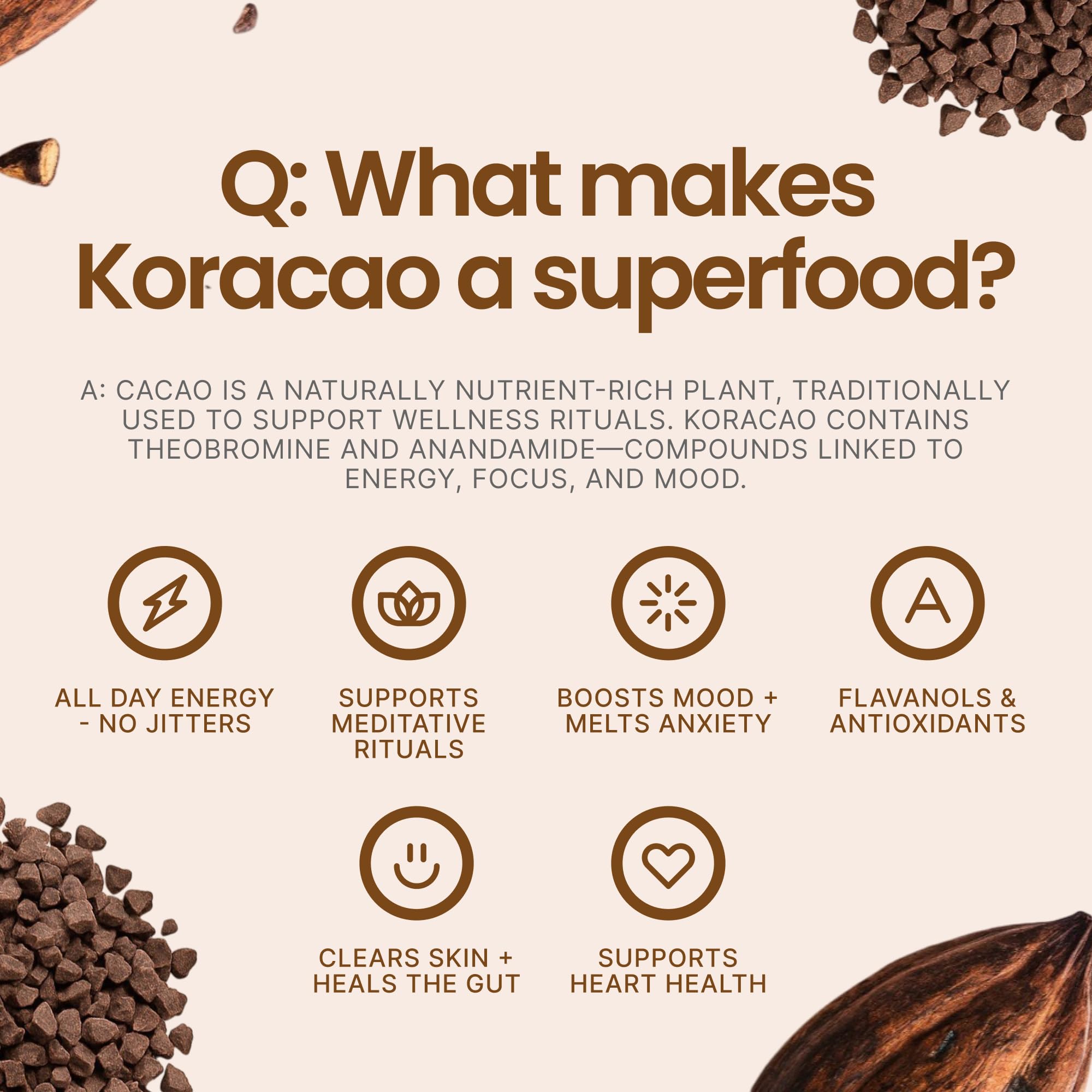 KORACAO cacao farmland harvest scene highlighting sustainable sourcing benefit