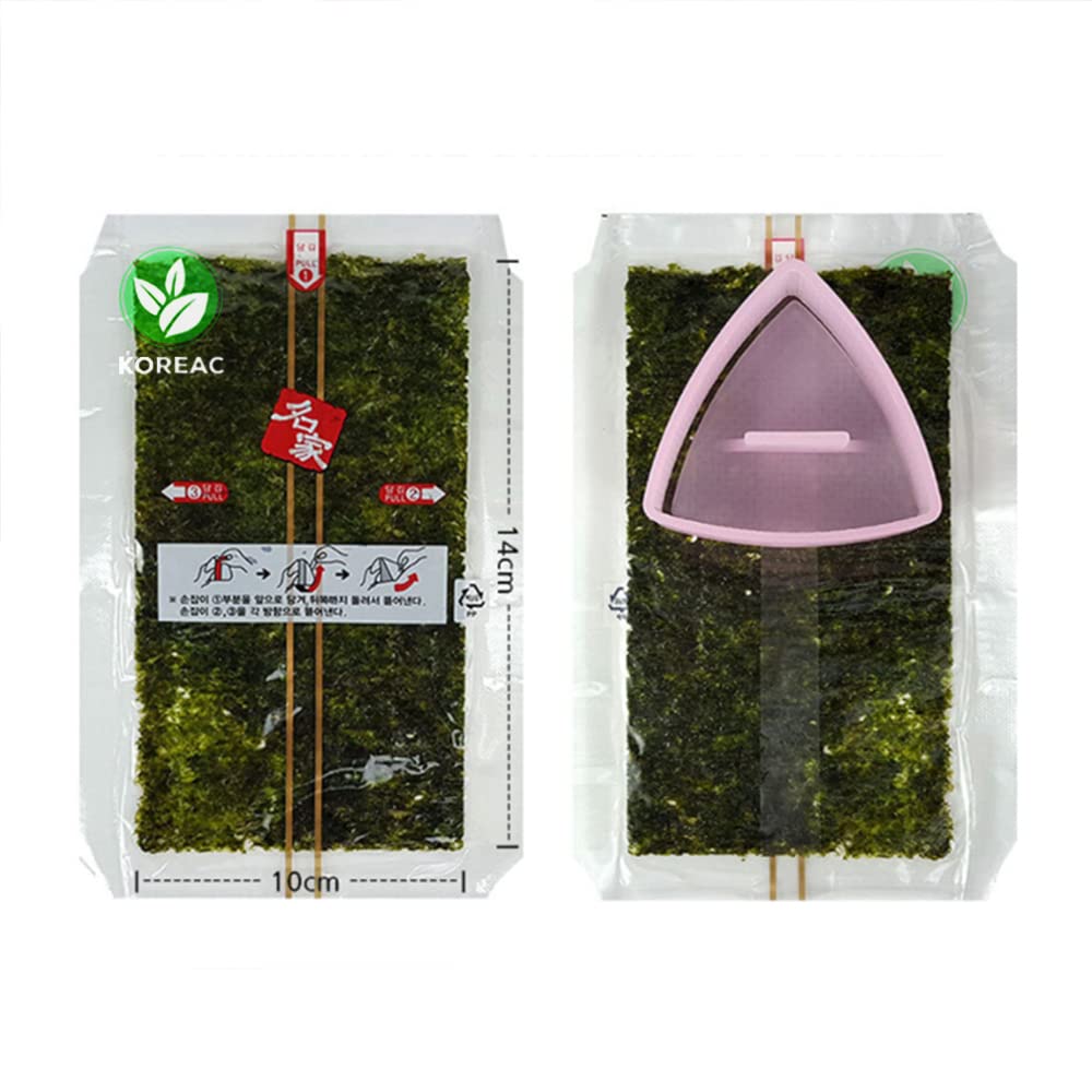 KOREAC finished triangular kimbap on plate, consistent shape for serving
