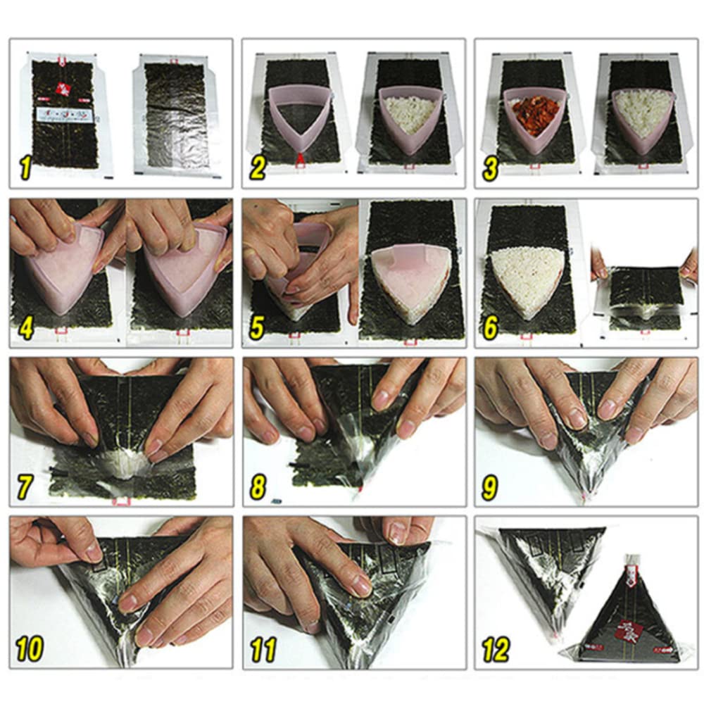 KOREAC triangle kimbap held in hand to show scale and portability