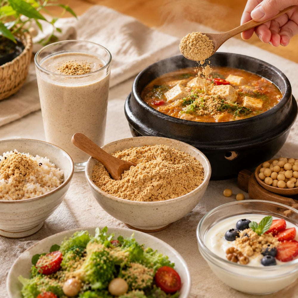 KorGourmetta label close-up highlighting ingredients and non-GMO soybean sourcing
