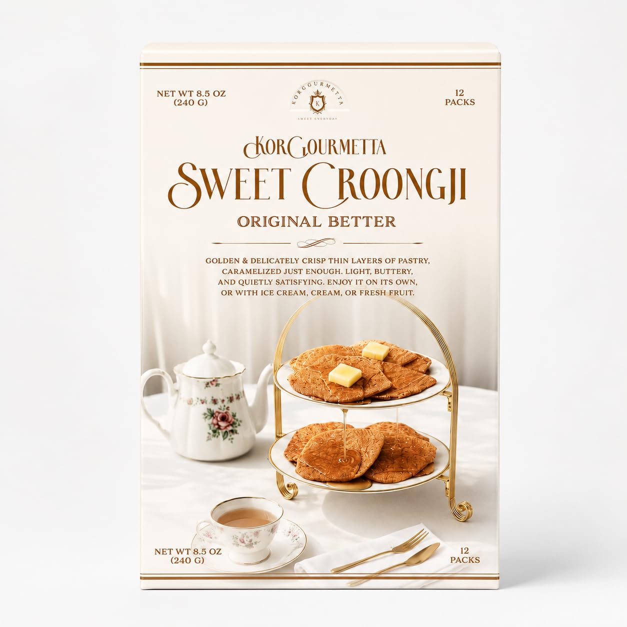 KorGourmetta individually wrapped croissant bite emphasizing hygiene and convenience