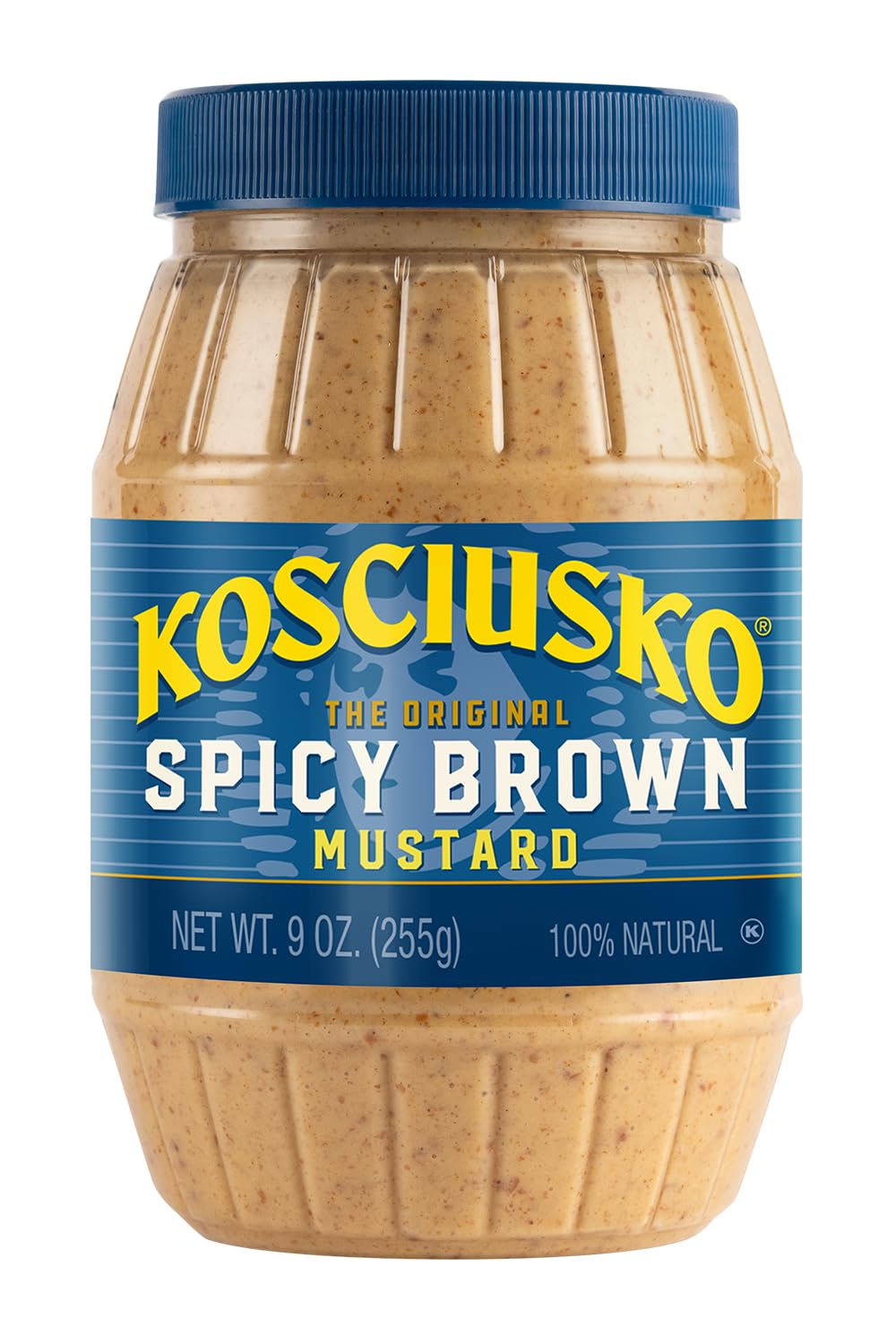 Kosciusko open jar close-up showing smooth textured mustard for easy spreading and mixing