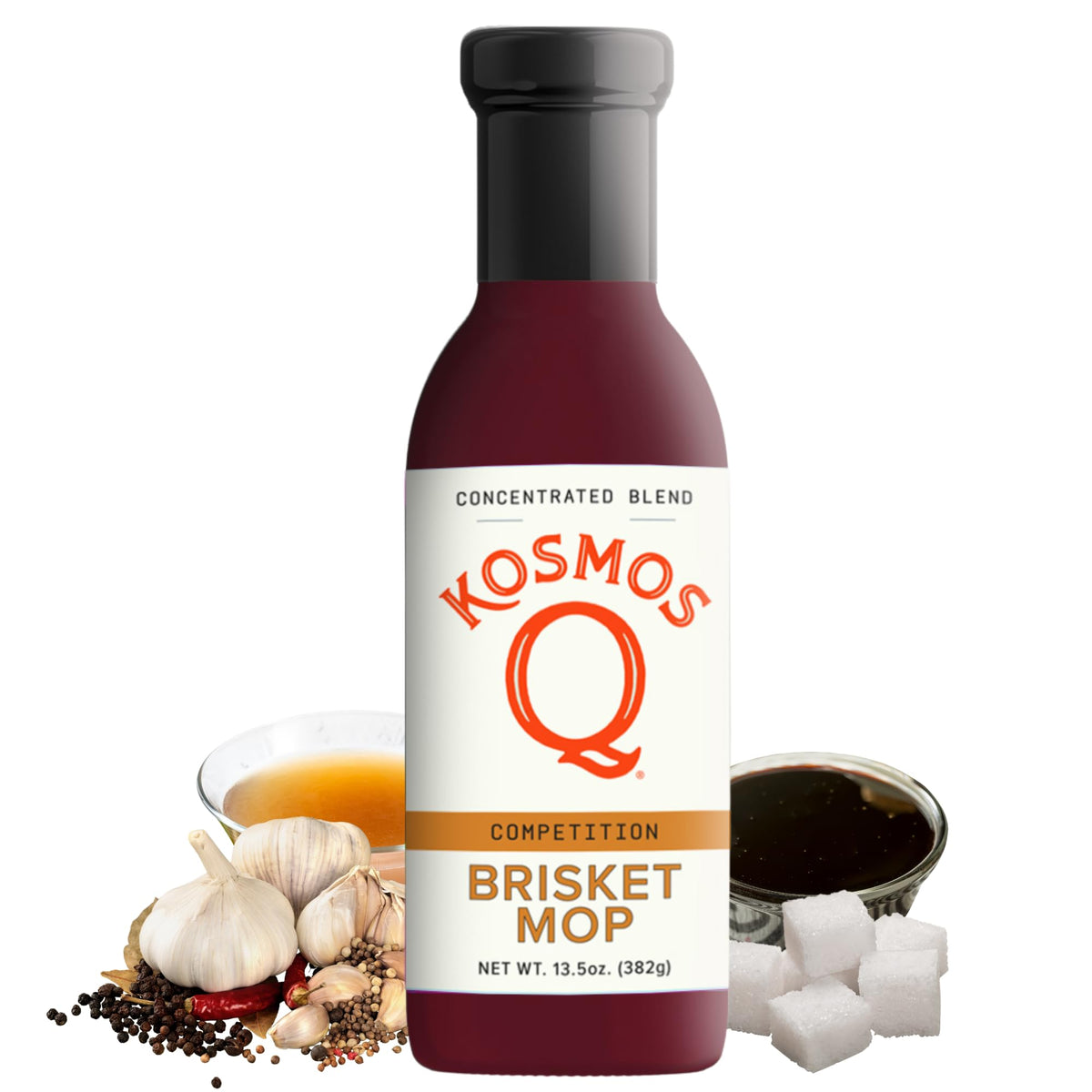 Kosmos Q front label showing product name and size, clear branding and benefit