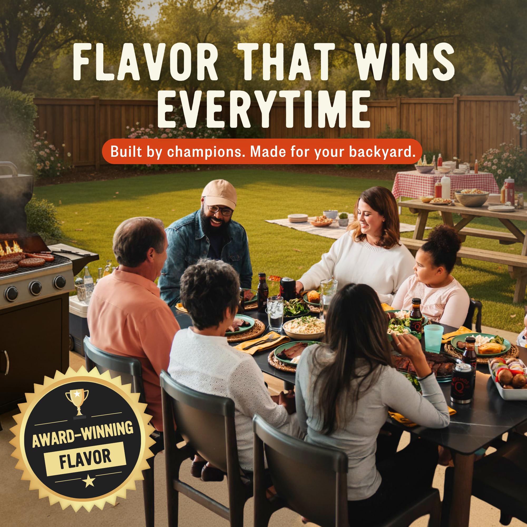 Grilled burger seasoned with Kosmos Q Cow Cover HOT, delivering bold savory heat
