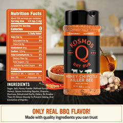 close-up of Kosmos Q rub texture with visible spices for inspection of grain and color