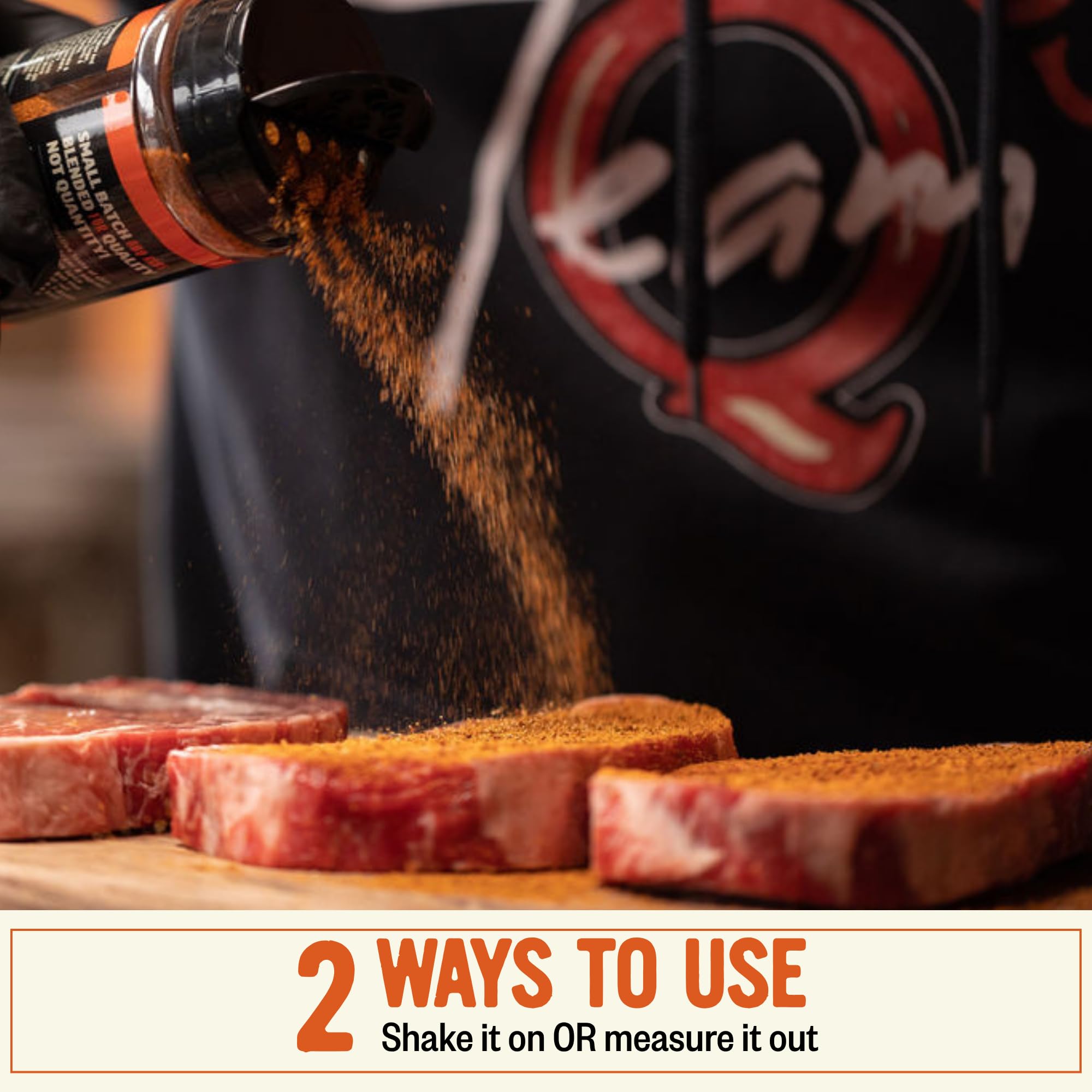 backyard grill scene with Kosmos Q jar to convey flavor use and enjoyable grilling moments