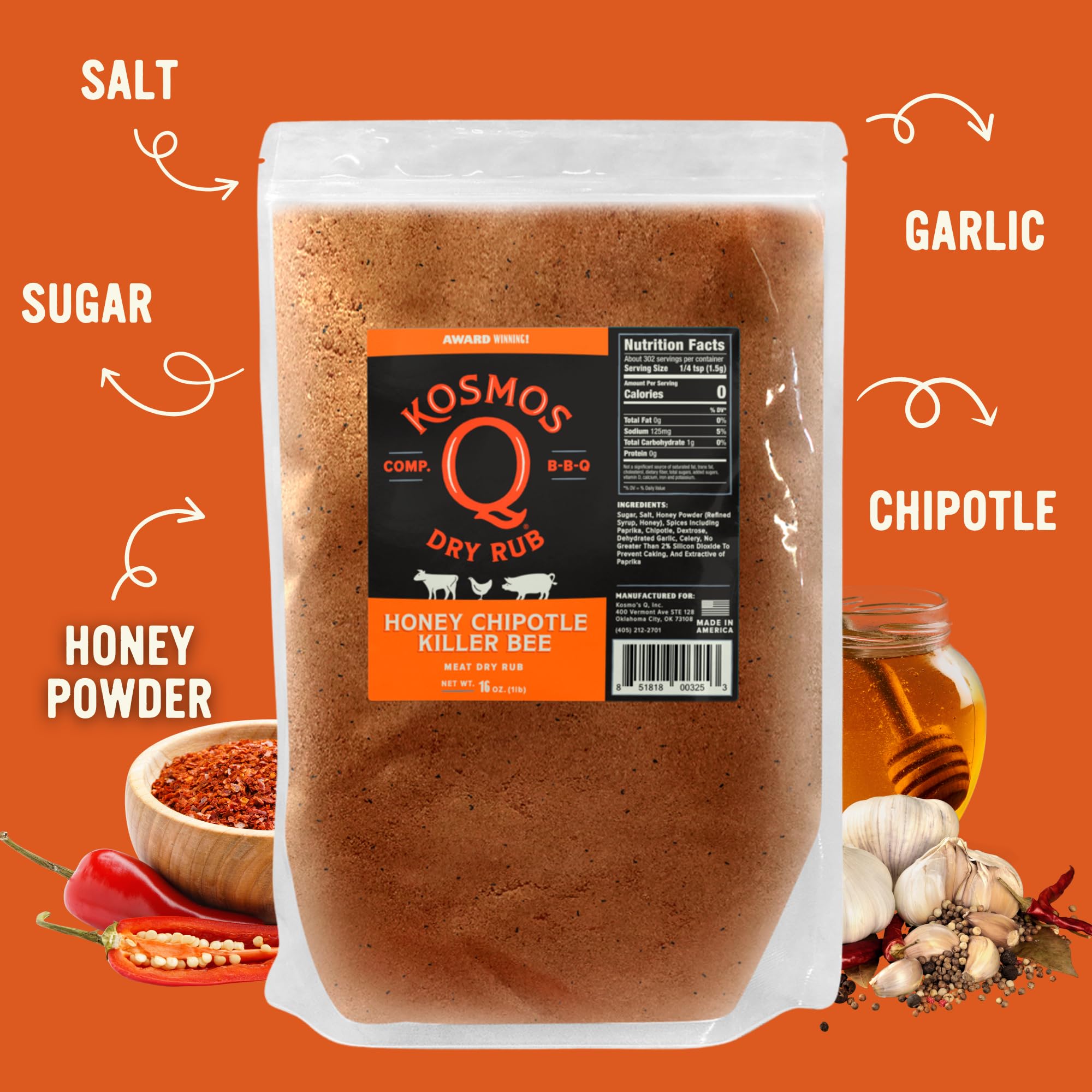 Kosmos Q rub pouring texture with visible granules and honey powder for even coverage