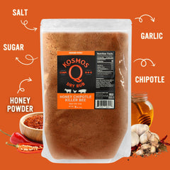 Kosmos Q rub pouring texture with visible granules and honey powder for even coverage