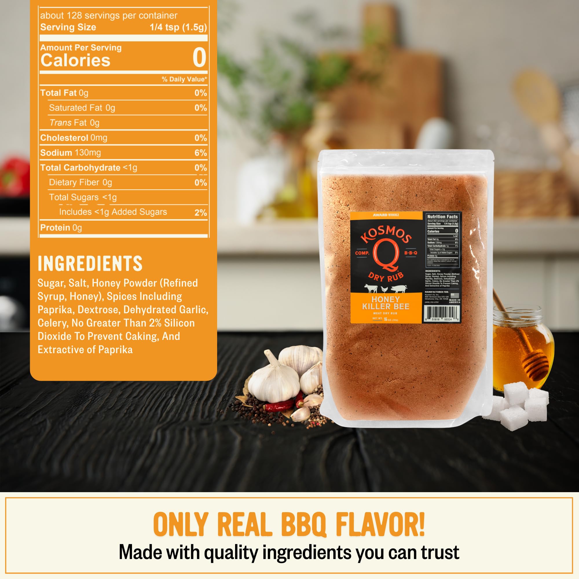 Kosmos Q rub applied to grilled chicken producing glossy caramelized finish and flavor