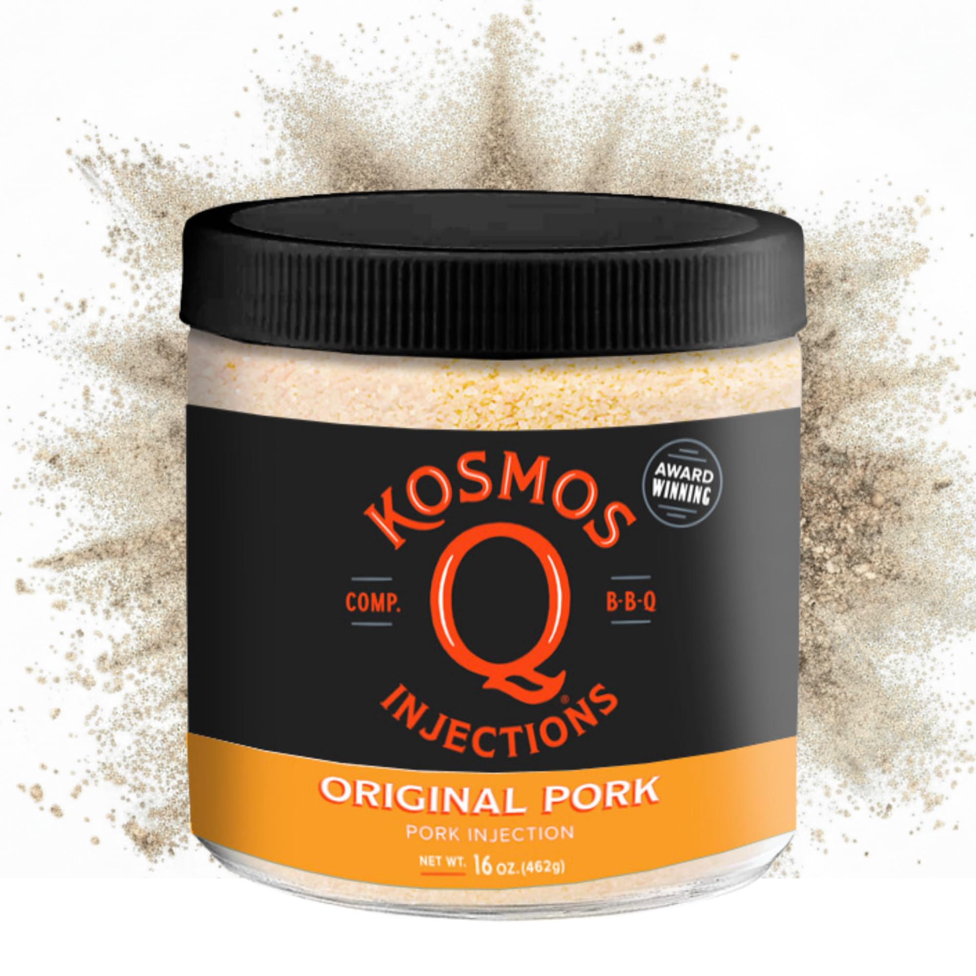 Kosmos Q bottle front view showing label and size, promotes reliable flavor