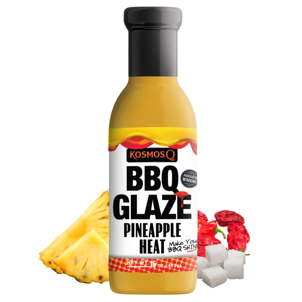 Kosmos Q front bottle view showing label and thick pineapple glaze benefit