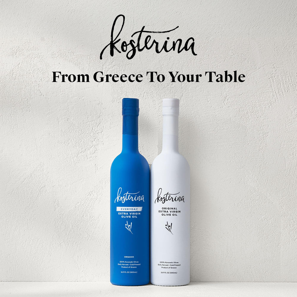 Kosterina 16.9oz bottle beside spoon for easy size and serving reference