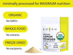 KOYAH powder dissolving in water to add bright citrus flavor quickly