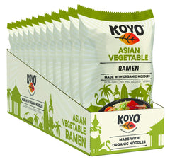 Koyo pack of twelve cups stacked demonstrating pantry-ready supply
