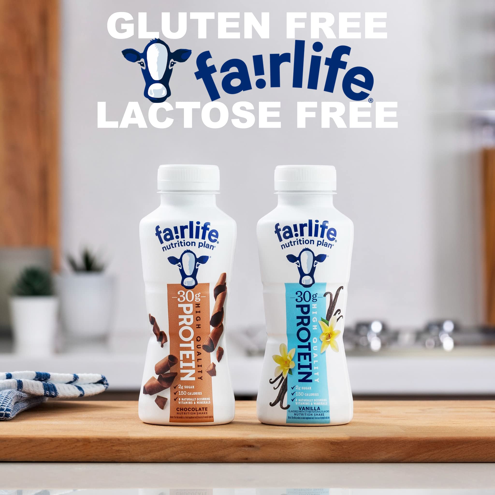 Kozy Home bottle close-up label displaying 30g protein and low sugar benefits