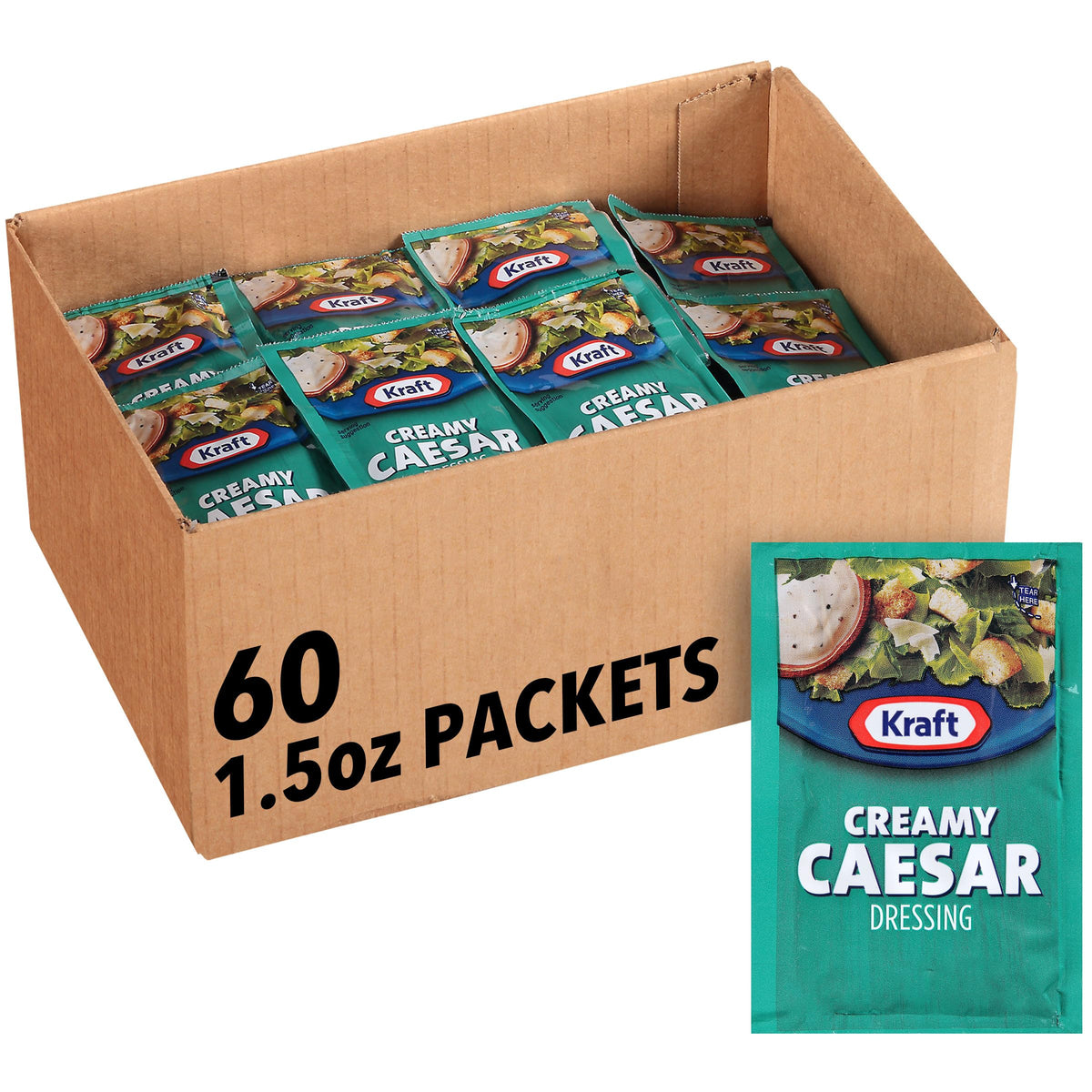 Kraft packet front packaging showing brand and Caesar variety for quick identification