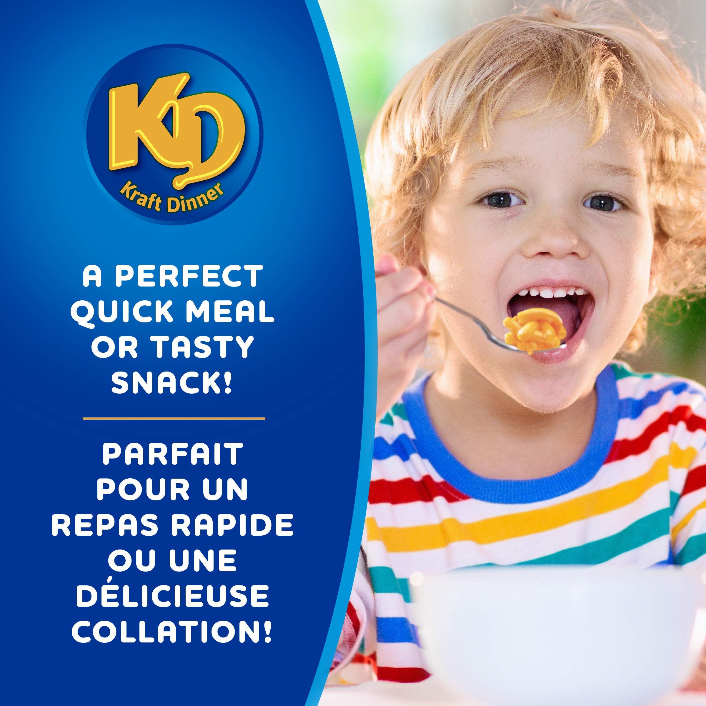Kraft Dinner cheese powder closeup showing vibrant powder and consistent flavour benefit