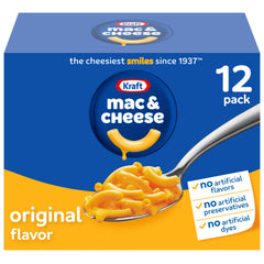 Kraft Mac & Cheese front packaging showing original blue box and brand appeal