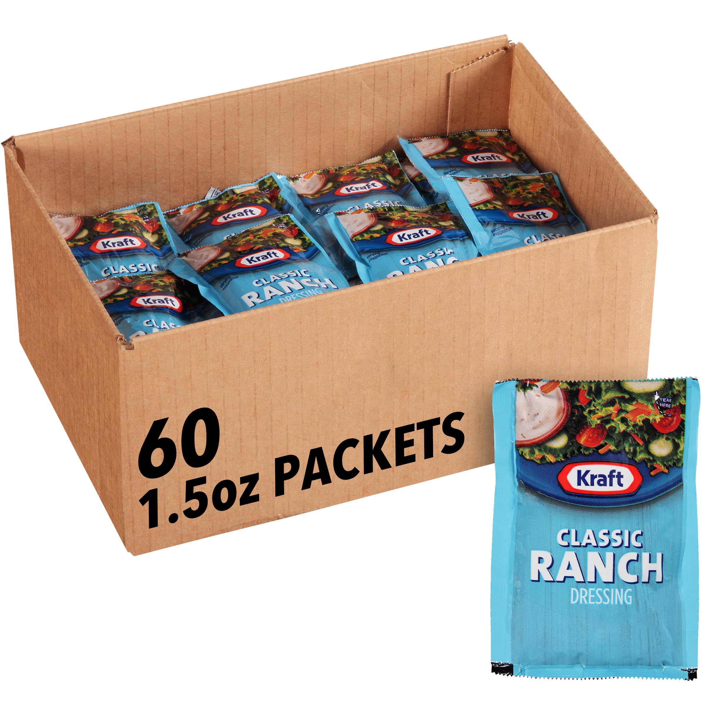 Kraft ranch front view showing packet branding and portion convenience