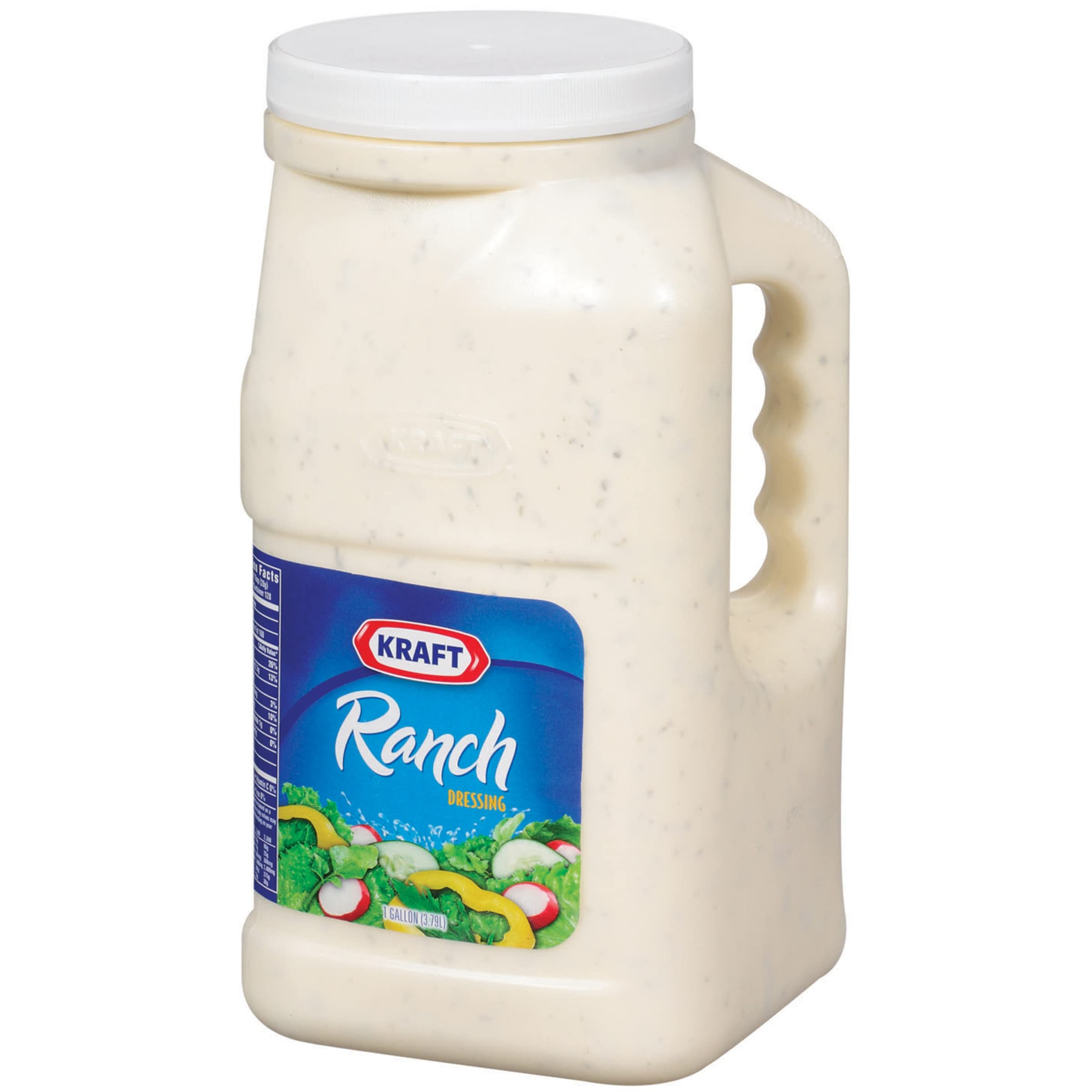 Catering staff using Kraft Ranch jug at buffet showing convenience for large events