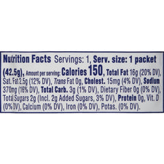 Close-up of a Kraft ranch packet seal emphasizing freshness and portability