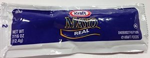 Kraft single-serve mayonnaise packet front showing brand and easy-use convenience