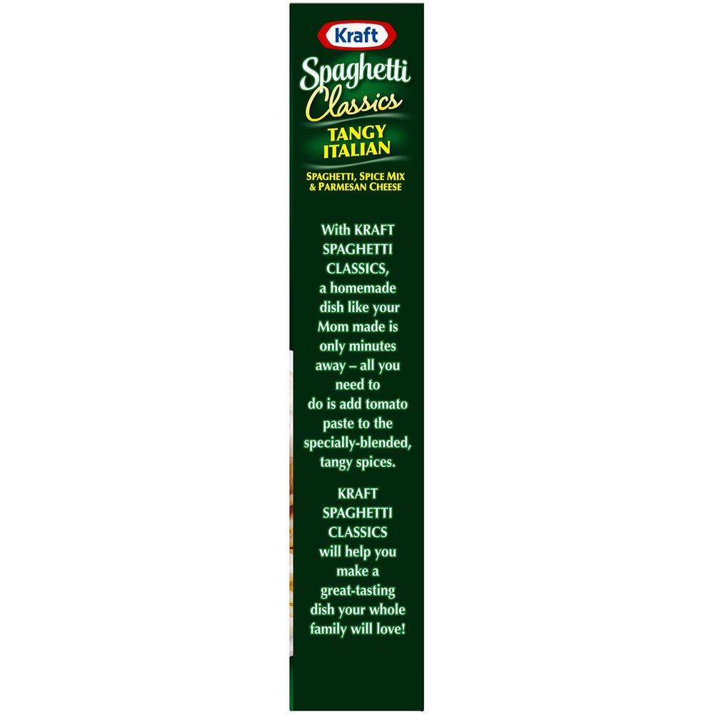 Kraft plated cooked spaghetti with sauce demonstrating ready-to-serve meal