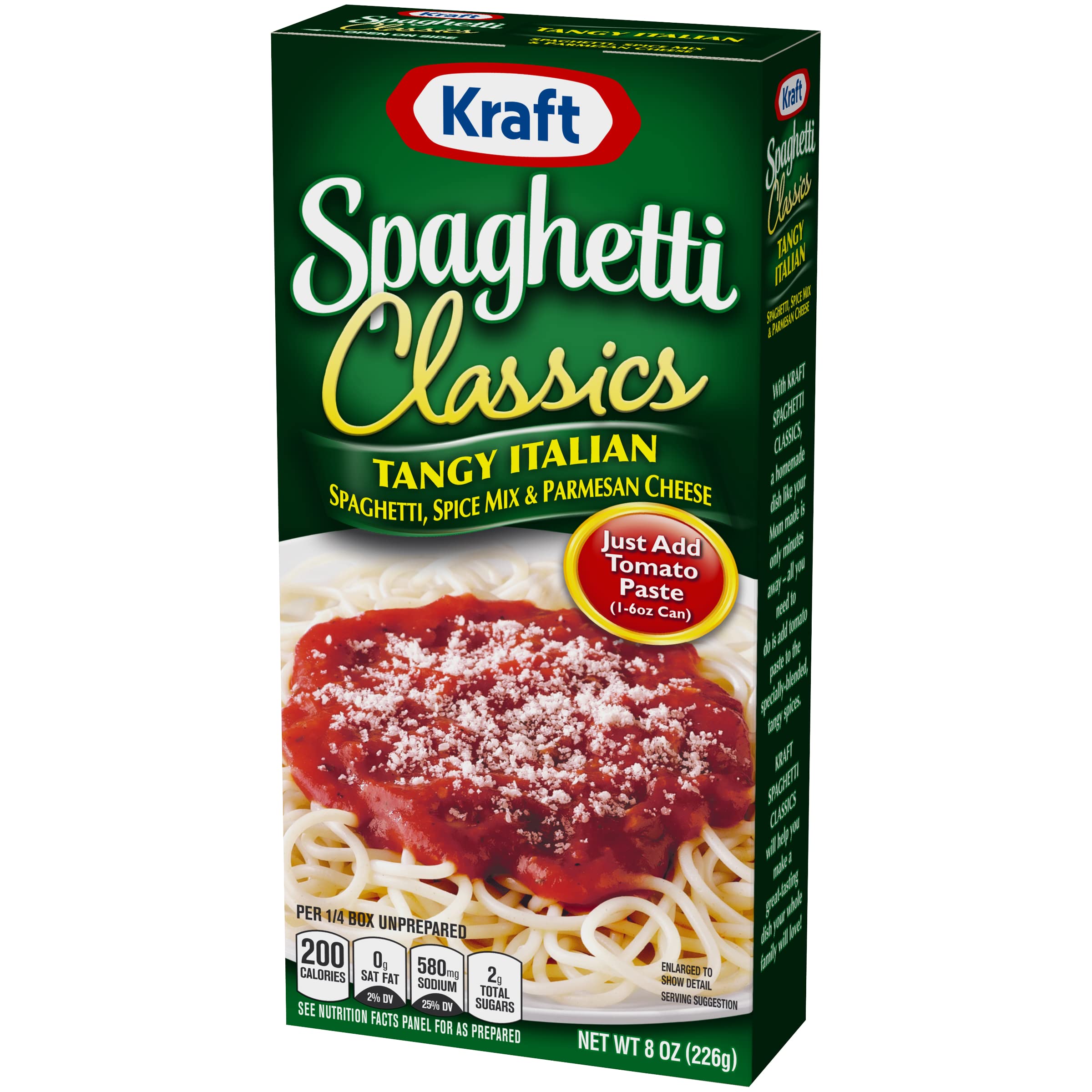 Kraft close-up of dried spaghetti noodles showing texture and portioning benefit