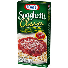 Kraft close-up of dried spaghetti noodles showing texture and portioning benefit