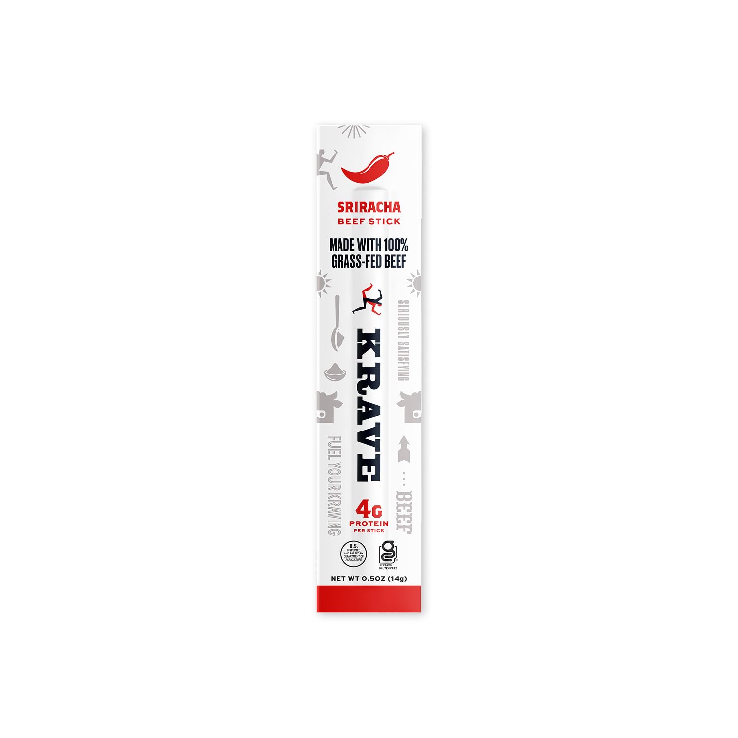 KRAVE Sriracha in backpack pocket illustrating travel-ready snack