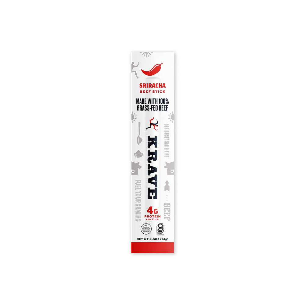 KRAVE Sriracha in backpack pocket illustrating travel-ready snack