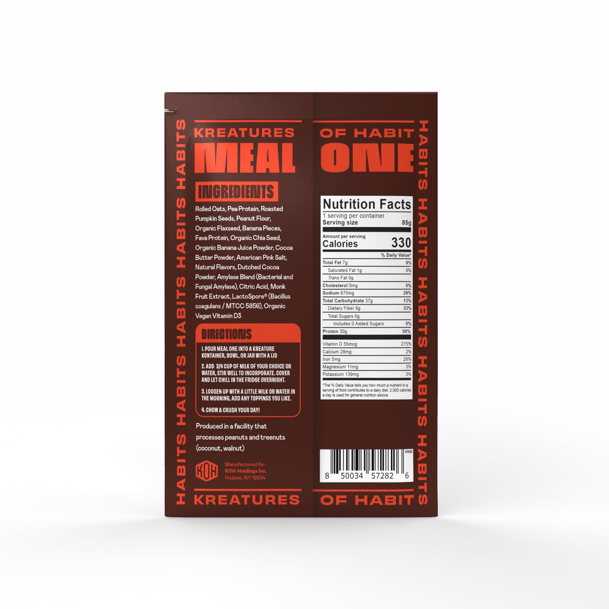 Kreatures of Habit close-up of overnight oats texture highlighting protein-rich mix