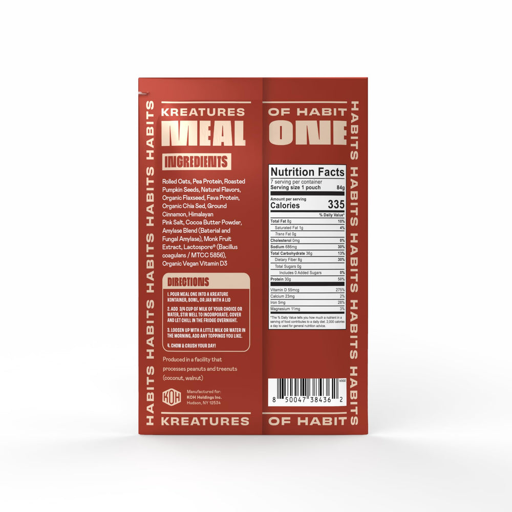 Kreatures of Habit powder mix poured into jar showing easy-prep convenience