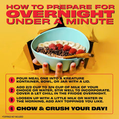 Kreatures of Habit served in bowl topped with banana slices for a hearty breakfast