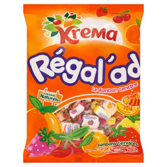 Krema front packaging showing 150 g bag and flavors, highlights natural ingredients