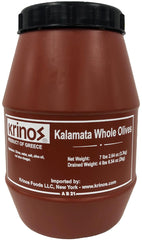 Krinos jar front view showing brand and jumbo Greek olives for authentic flavor