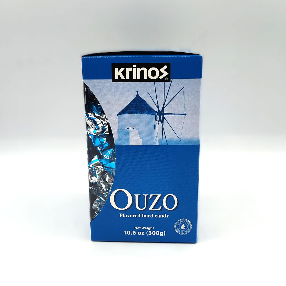 Krinos close-up of candy surface showing glossy hard texture for slow dissolve benefit