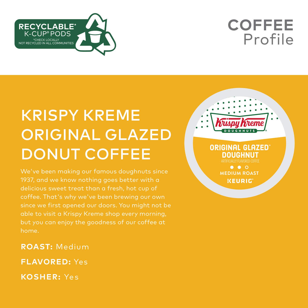 Krispy Kreme brewed cup beside doughnut conveying comfort and enjoyable pairing