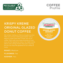Krispy Kreme brewed cup beside doughnut conveying comfort and enjoyable pairing