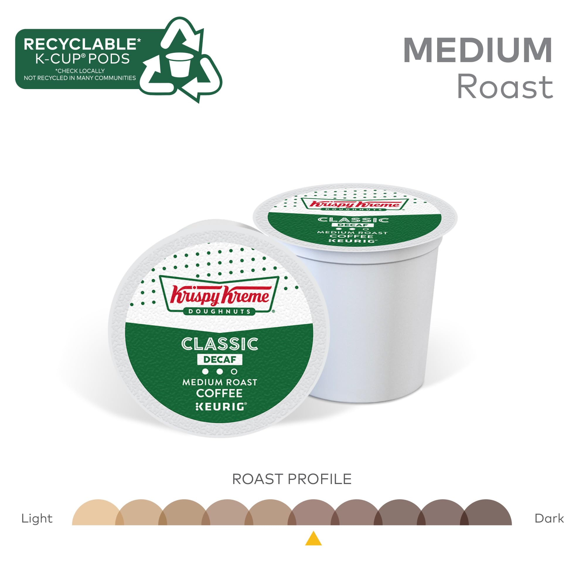 Brewed cup of Krispy Kreme coffee beside pod highlighting flavor enjoyment