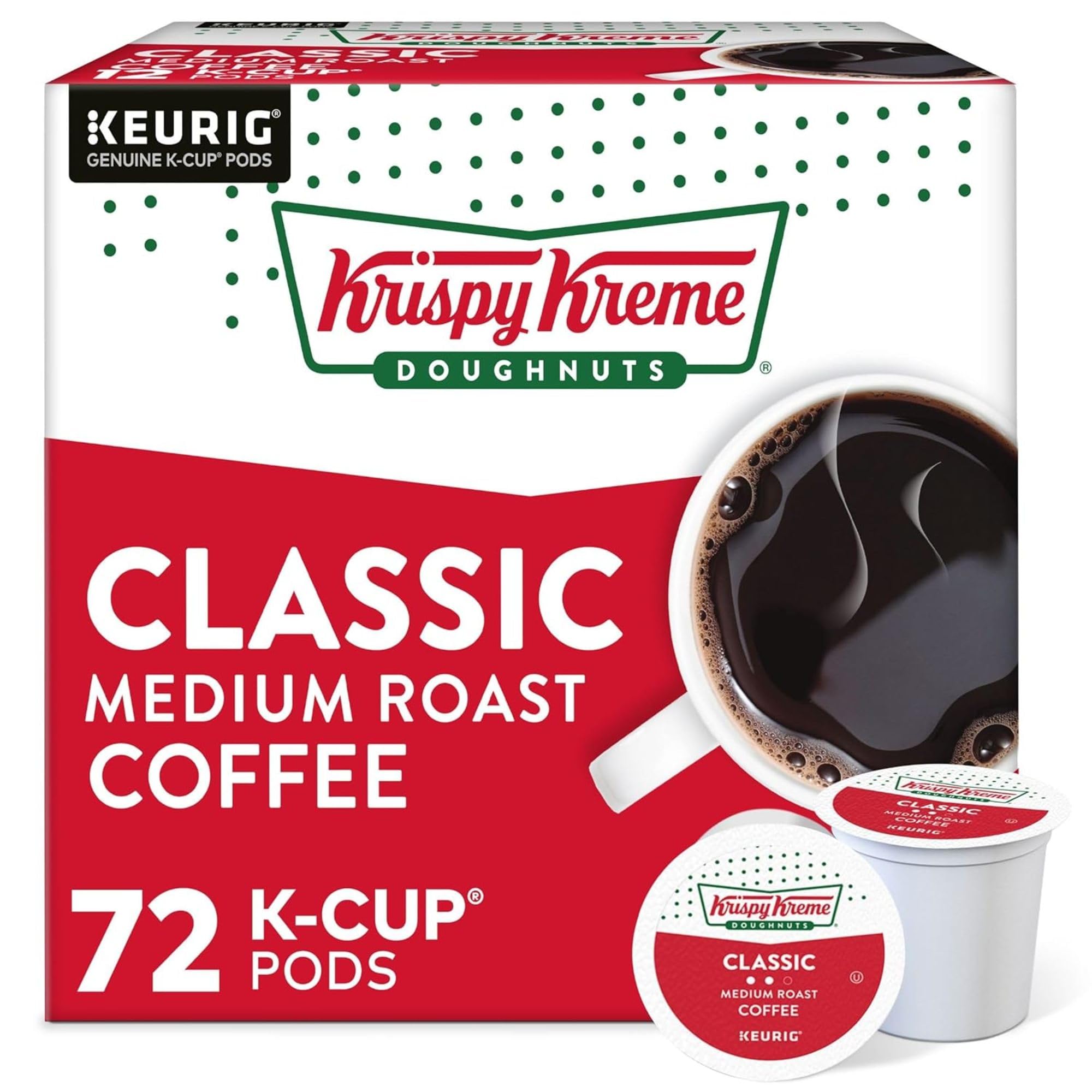 Krispy Kreme front packaging showing box and brand for easy identification