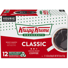 Krispy Kreme K-Cup pod close-up highlighting convenient single-serve benefit