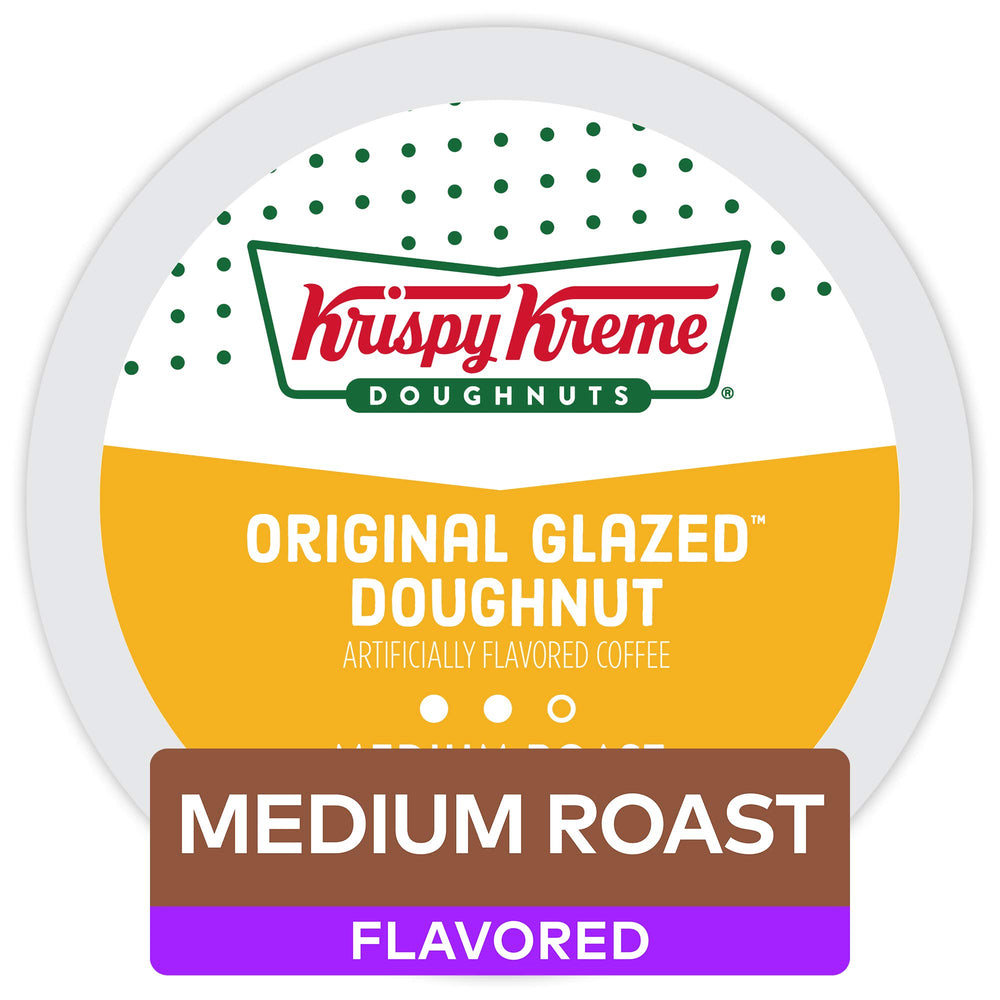 Krispy Kreme front box showing 72-count pods, clear packaging and convenience