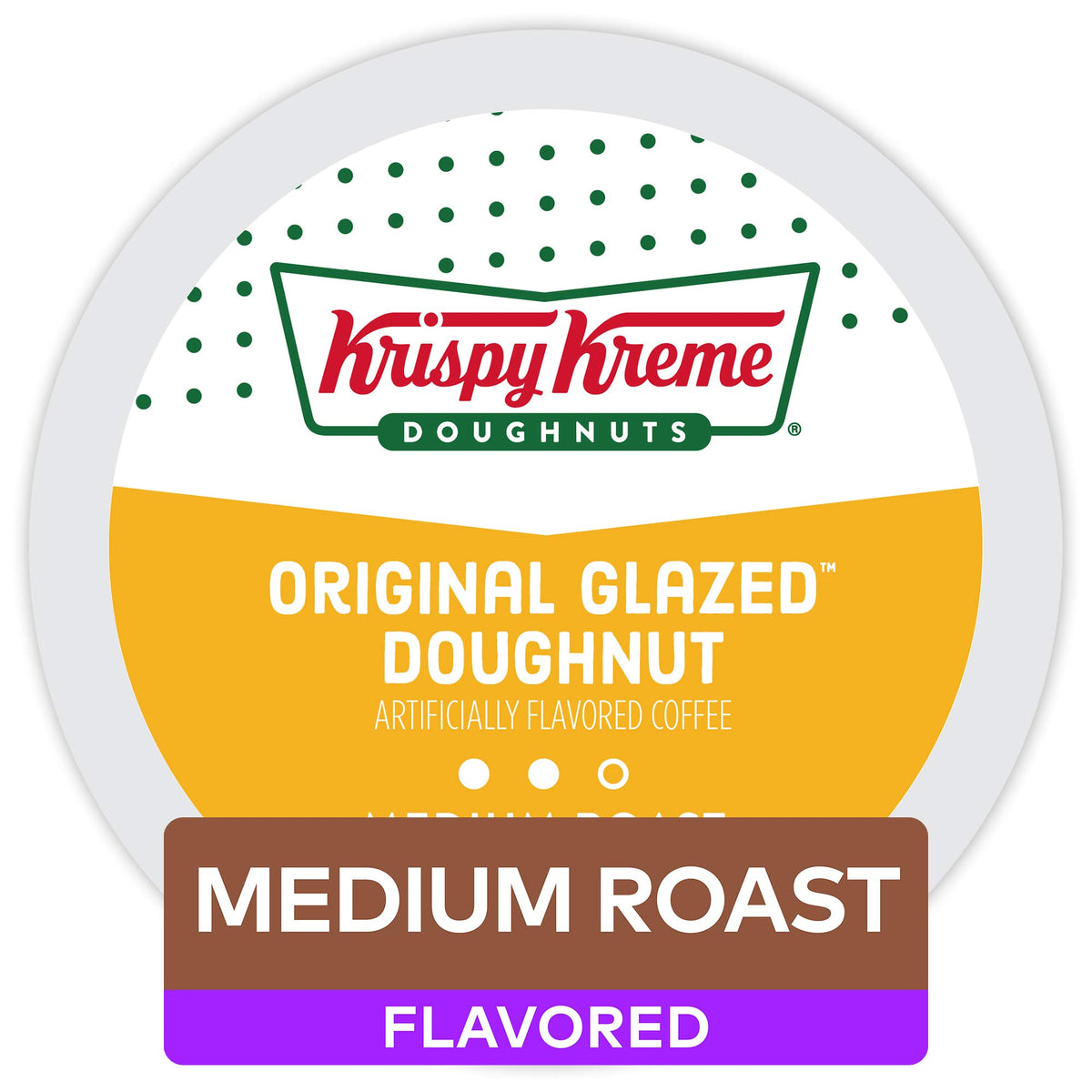 Krispy Kreme front box showing 72-count pods, clear packaging and convenience