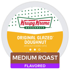 Krispy Kreme front box showing 72-count pods, clear packaging and convenience