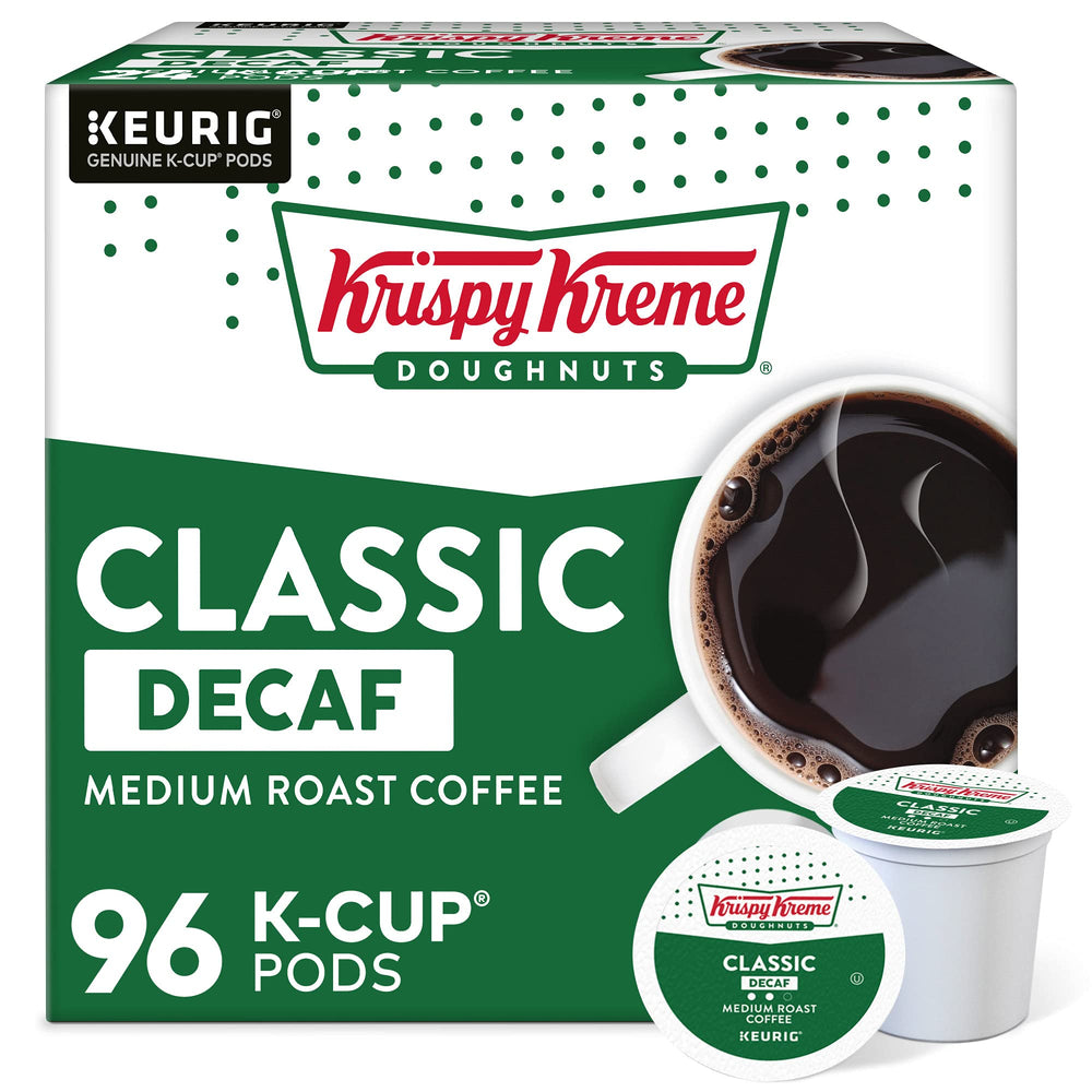 Krispy Kreme front packaging showing 96-count box and branding benefit convenience