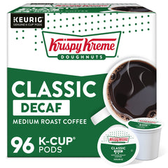 Krispy Kreme front packaging showing 96-count box and branding benefit convenience