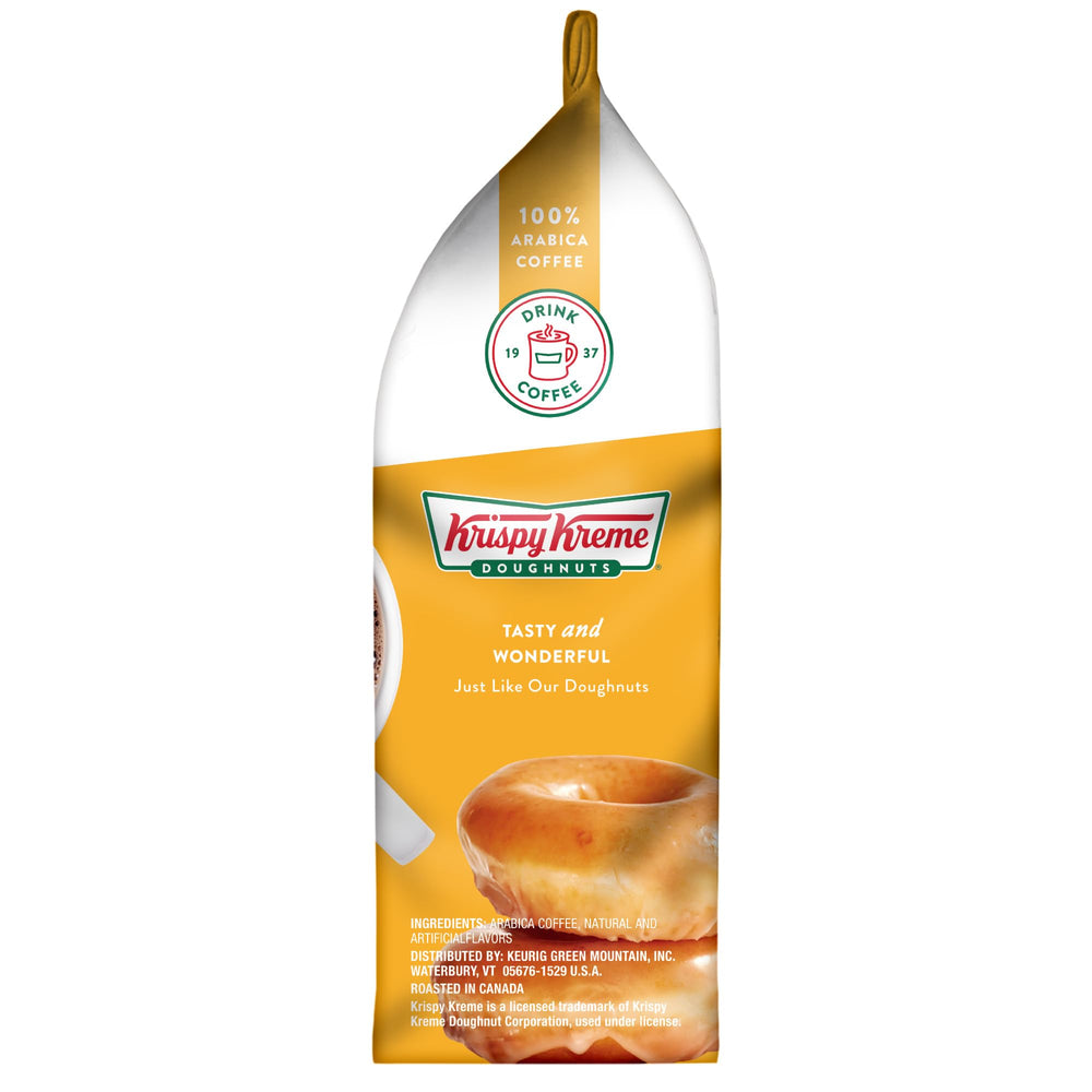 Krispy Kreme brewed cup next to a glazed doughnut showing flavor pairing