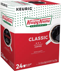 Krispy Kreme K‑Cup pod close up highlighting pod seal and freshness benefit